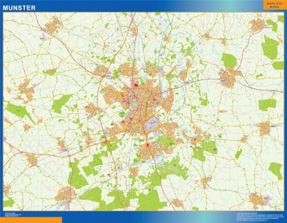 Mapa Munster en Alemania plastificado