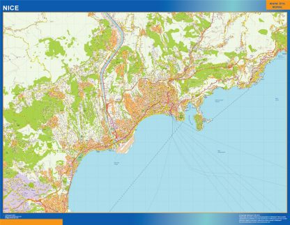 Mapa Nice en Francia plastificado