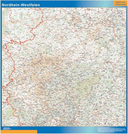 Mapa Nordrhein-Westfalen plastificado