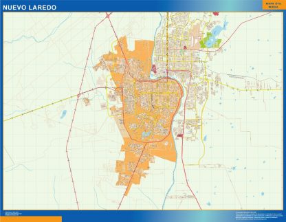 Mapa Nuevo Laredo en Mexico plastificado