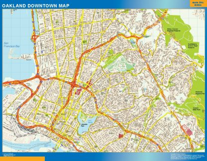 Mapa Oakland downtown plastificado