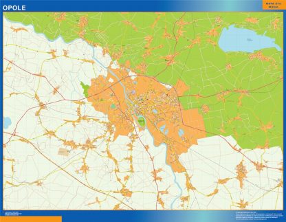 Mapa Opole Polonia plastificado