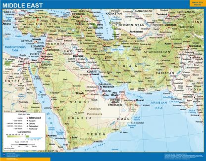 Mapa Oriente Medio plastificado