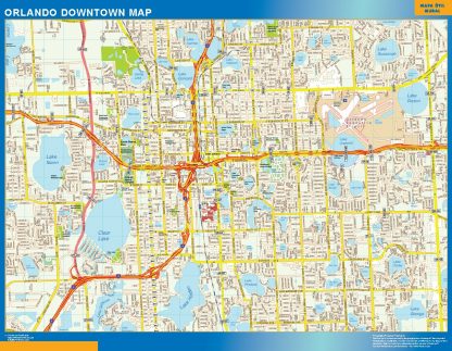 Mapa Orlando downtown plastificado
