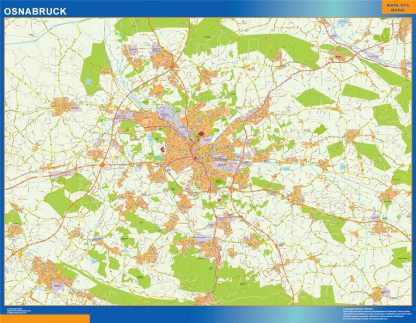 Mapa Osnabruck en Alemania plastificado