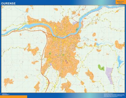 Mapa Ourense callejero plastificado