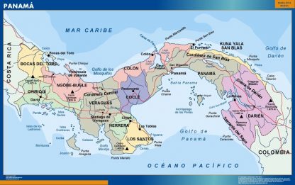 Mapa Panama plastificado