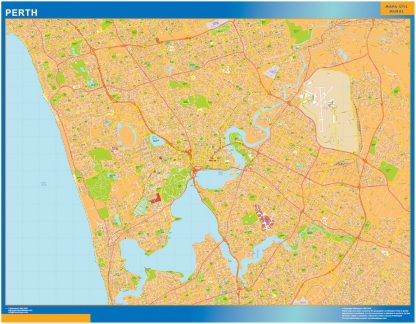 Mapa Perth Australia plastificado