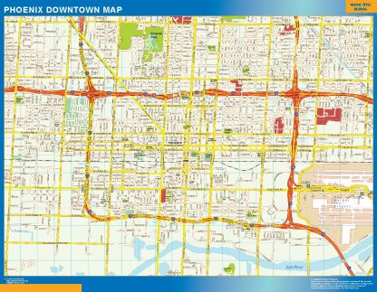 Mapa Phoenix downtown plastificado