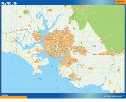Mapa Plymouth plastificado