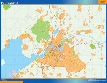 Mapa Pontevedra callejero plastificado