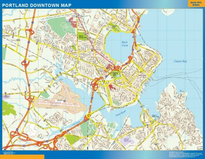 Mapa Portland downtown plastificado