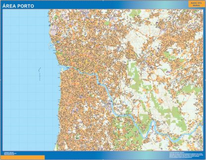 Mapa Porto área urbana plastificado