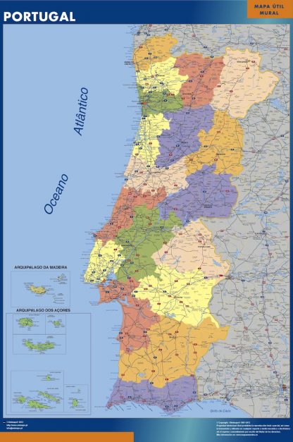 Mapa Portugal plastificado plastificado