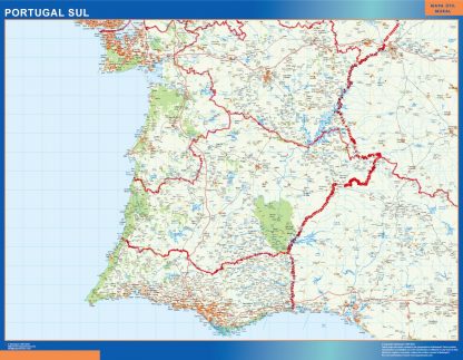 Mapa Portugal sur carreteras plastificado