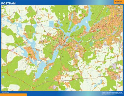 Mapa Postdam en Alemania plastificado