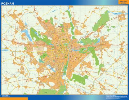 Mapa Poznan Polonia plastificado