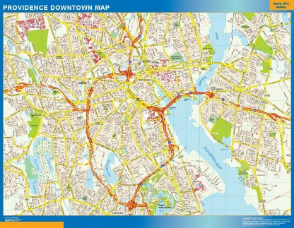 Mapa Providence downtown plastificado