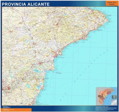 Mapa Provincia Alicante plastificado