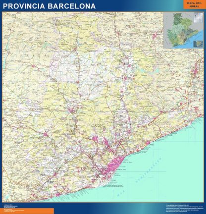 Mapa Provincia Barcelona plastificado
