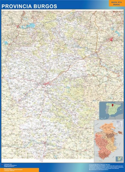 Mapa Provincia Burgos plastificado