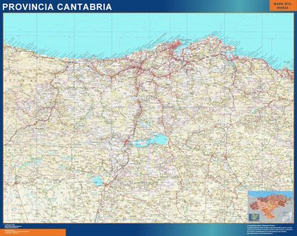 Mapa Provincia Cantabria plastificado