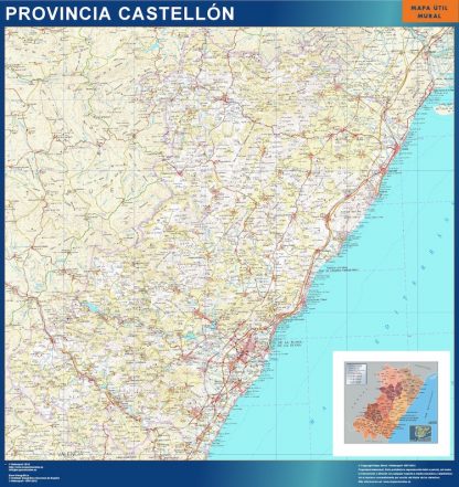 Mapa Provincia Castellon plastificado