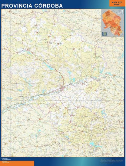 Mapa Provincia Cordoba plastificado