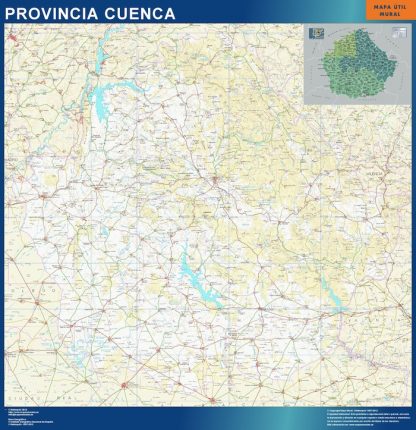 Mapa Provincia Cuenca plastificado