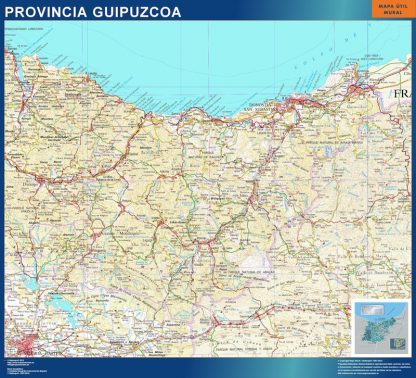 Mapa Provincia Guipuzcoa plastificado