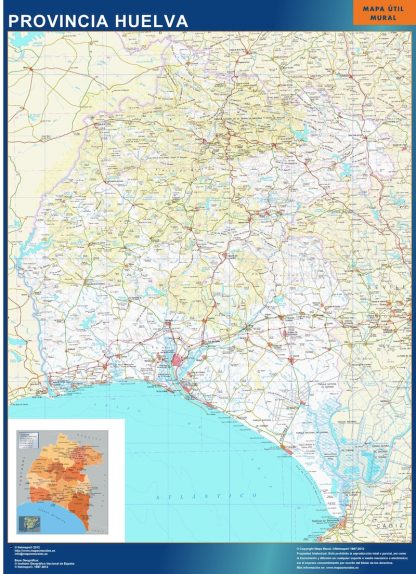 Mapa Provincia Huelva plastificado