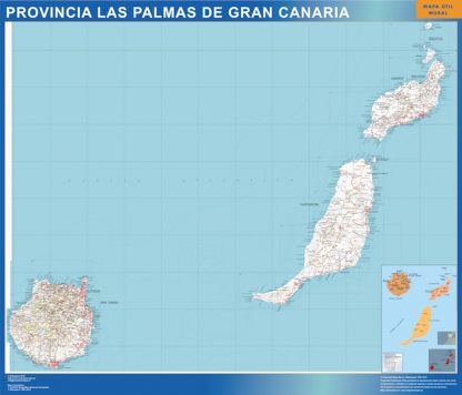 Mapa Provincia Las Palmas Gran Canaria plastificado