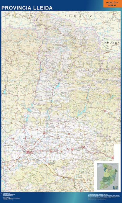 Mapa Provincia Lleida plastificado