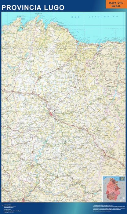 Mapa Provincia Lugo plastificado