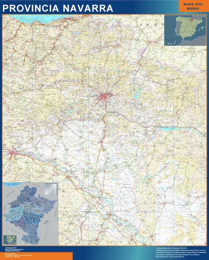 Mapa Provincia Navarra plastificado