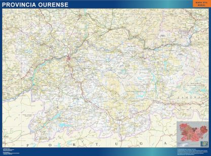Mapa Provincia Ourense plastificado