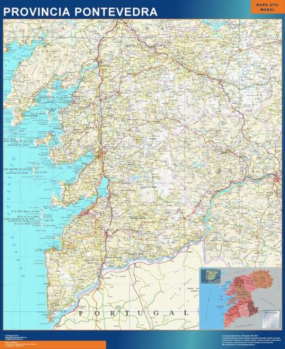 Mapa Provincia Pontevedra plastificado
