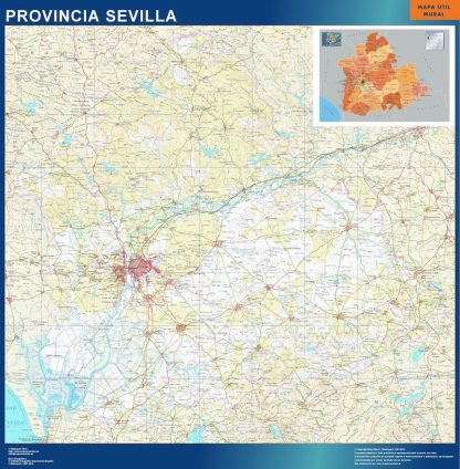 Mapa Provincia Sevilla plastificado