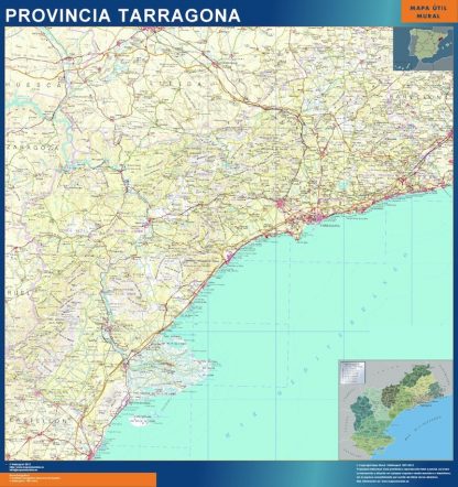 Mapa Provincia Tarragona plastificado