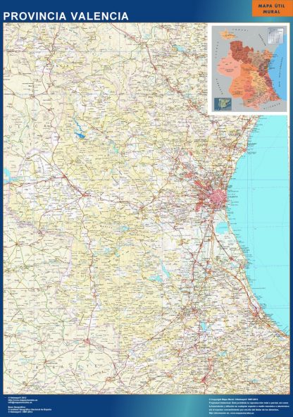 Mapa Provincia Valencia plastificado