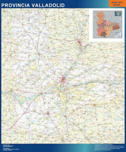 Mapa Provincia Valladolid plastificado