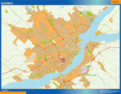 Mapa Quebec en Canada plastificado