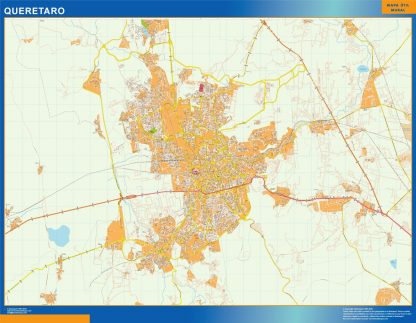 Mapa Queretaro en Mexico plastificado