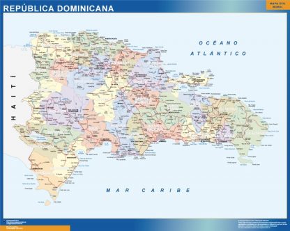 Mapa Republica Dominicana plastificado