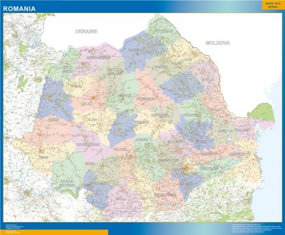 Mapa Rumania plastificado