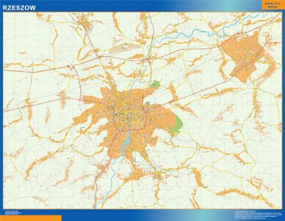 Mapa Rzeszow Polonia plastificado