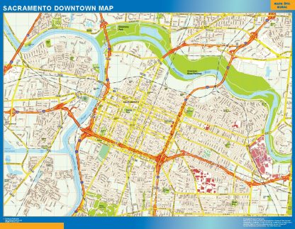 Mapa Sacramento downtown plastificado