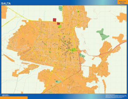 Mapa Salta en Argentina plastificado