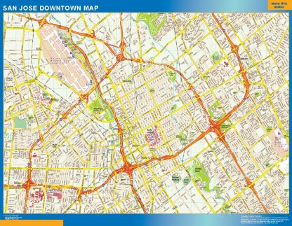 Mapa San Jose downtown plastificado