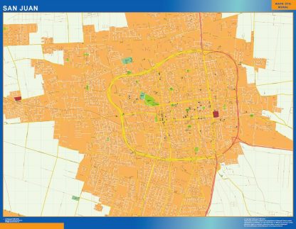 Mapa San Juan en Argentina plastificado